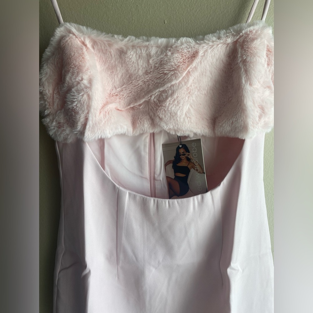 New Naked Wardrobe Women Light Pink Mid Dress Size Large - Picture 2 of 11